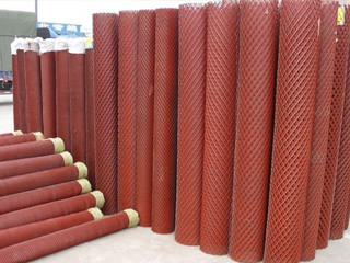 Màu RAL Lưới thép tấm mở rộng 50 * 100mm cho bê tông phun hỗ trợ hố móng